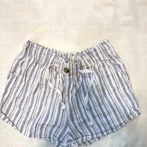 Striped Women's Shorts in Blue and White